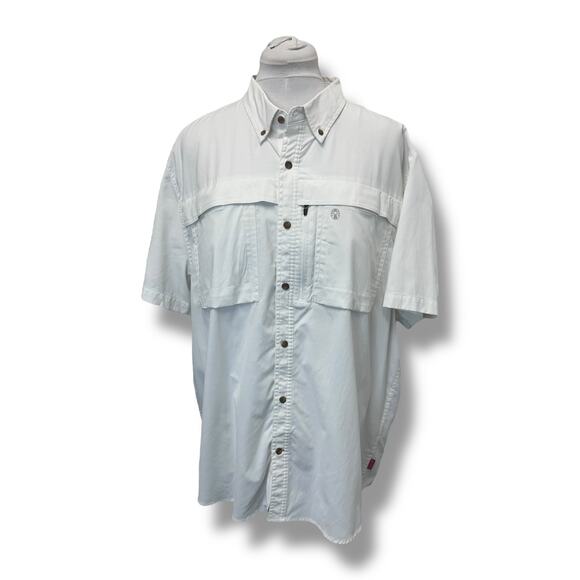 Coleman Mens Outdoor White Short Sleeve Button-Up Shirt XXL - Picture 1 of 11